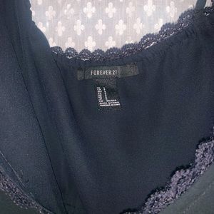 Forever 21 Lace Trim Black Maxi Dress